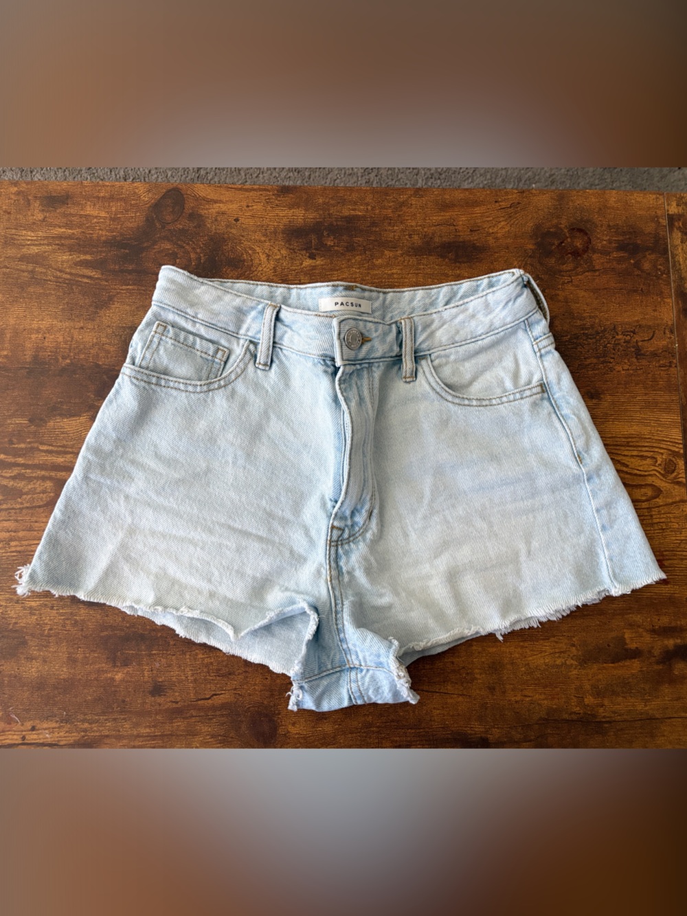 PacSun Light Blue High-Rise Denim Shorts